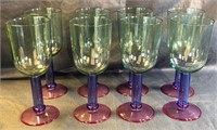 Set of 8 Multi-Colored Plastic Wine Glasses
