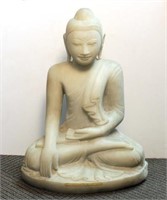 Burmese Buddha, Carved White Marble