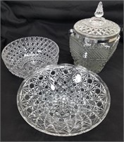 Crystal bowls and ice container