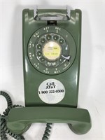 Retro green rotary wall phone