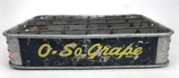 Vintage O-So Grape metal bottle crate