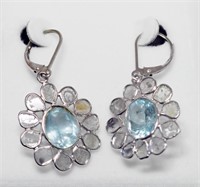 $1300. St. Silver Aquamarine Diamond