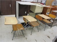 (3) Metal & Wood Student Combo Desks.