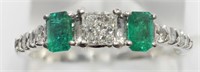 $5000. 14K Diamond Emerald Ring