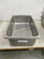 (2) Stainless Steel Steam Table Strainer Pans.