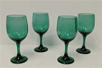 Vintage set of Green Wine Glasses