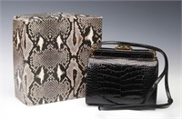 A JUDITH LEIBER CROCODILE LEATHER PURSE