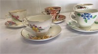 Lot of 5 Teacup and Saucers
