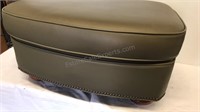 Leather ottoman  Olive green