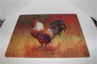 Glass Rooster Cutting Board