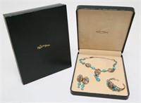 J. Piaso Jr. Navajo Silver/Turquoise Jewelry Suite