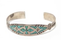 Navajo Silver & Turquoise Bracelet, Robert Becenti