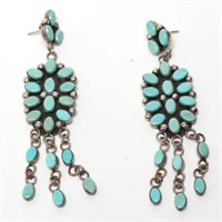 Zuni Silver & Turquoise Earrings, Veronica Martza