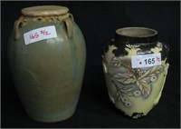 2 pcs Vintage Pottery Jars - Chip On Bottom Of One