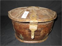 Primitive Handcrafted Wood & Brass Keepsake Box