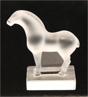 Lalique Frosted Crystal "Tang Horse" Figurine