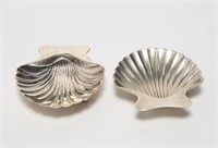 Tiffany Silver Scallop Shell-Form Dishes, Pair