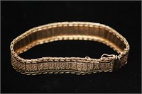 Italian Gold Ribbon Bracelet, 14K, Vintage