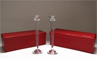 Baccarat Mid-Century Test Tube Candleholders-2 MIB