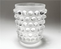 Lalique Crystal "Mossi" Hobnail Glass Vase
