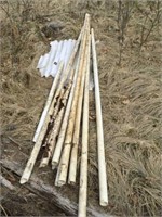 Assorted PVC pipe 3 6" steel posts