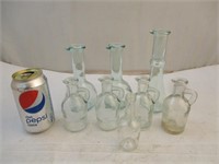 8 bouteilles vintages de formes différentes