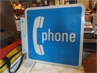 VINTAGE PAY PHONE SIGN IS 18" X 18"