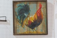 HAND PAINTED ON WOOD ROOSTER SIGN