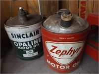 ZEPHYR & SINCLAIR 5 GALLON VINTAGE OIL CANS