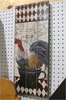 HAND PAINTED ON BOARD ROOSTER
