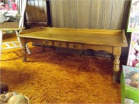 WOODEN COFFEE TABLE W/ DRAWER STORAGE