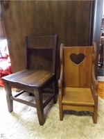TWO VINTAGE DOLL/CHILD SIZED CHAIRS