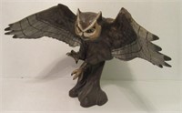 Ceramic Flying Owl Statue Marked 1986. Measures