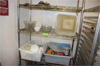 WIRE RACK SHELF WITH CONTENTS