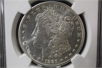 1881-S Morgan Silver Dollar NGC MS62