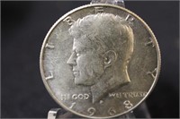 1968 Kennedy Half Dollar 40% Silver Coin