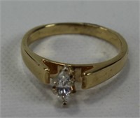 MARQUE DIAMOND SOLITAIRE RING 14KT