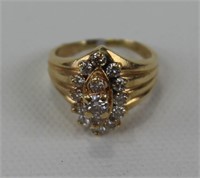 SOLID 14KT GOLD BRIGHT WHITE DIAMOND  RING 4.0