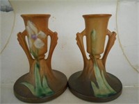 Set of 2 Pottery Candle Holders Brown 4 1/2"Tall