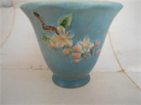 5"Tall Pottery Flower Pot Blue