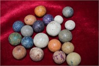 20 Antique 1880's Clay Marbles