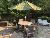 Teakwood Outdoor Table & Five Chairs with Seat