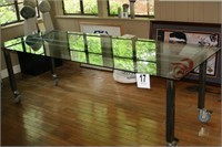 95 x 36 1/2 x 30" Table-Glass Custom Made Iron