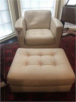 Natuzzi Leather Chair & Ottoman (Good As New)