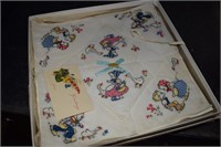 Set of Vtg Embroidered Handkerchiefs Made in