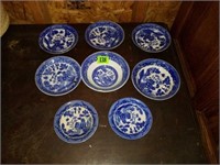 8 Piece Lot Blue Willow China