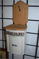 Antique German "Mehl" Wall Mounted Flour Canister