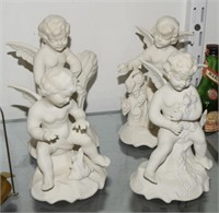 Four Vtg Dresden German Cherub Figurines