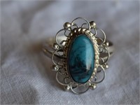 Sterling Silver Filigree Ring w/ Turquoise