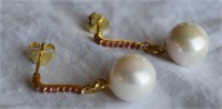 Sterling Silver Earrings w/ Pearls, Rubies,
